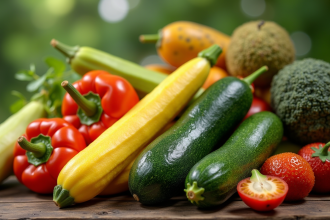 Assortiment de fruits et légumes Z colorés et exotiques