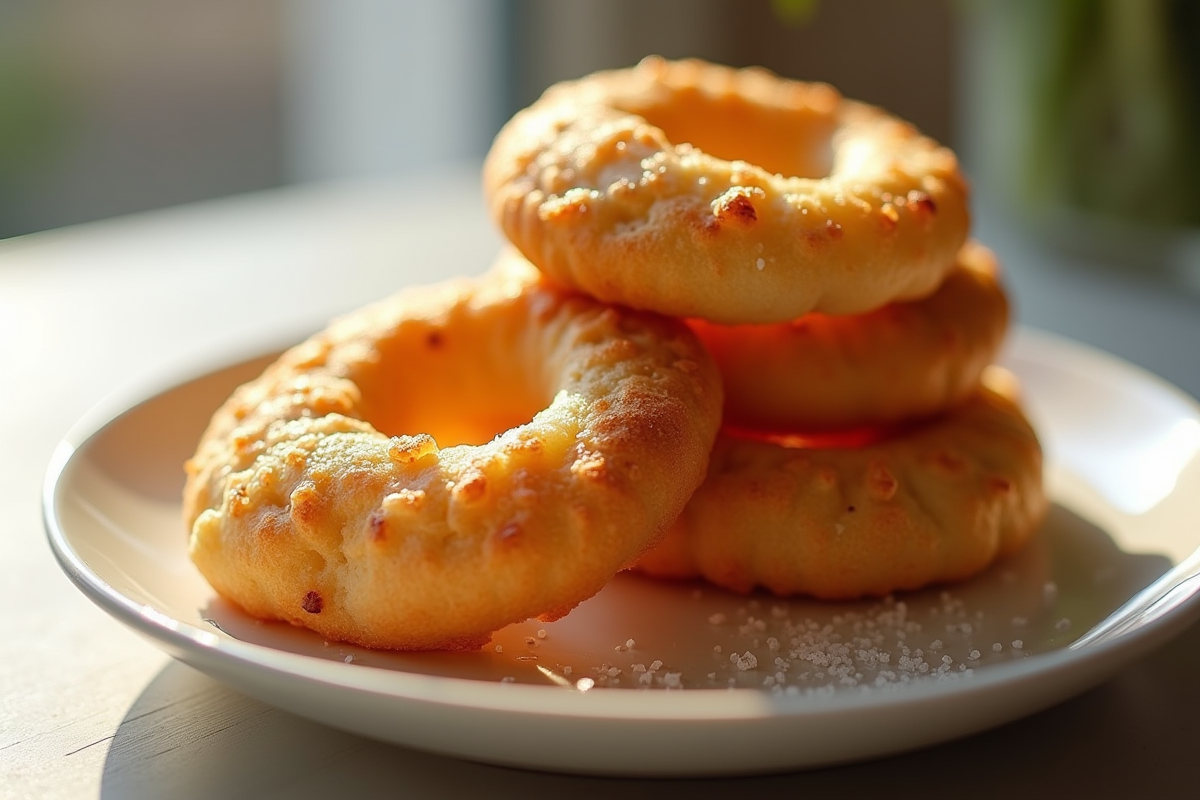 Ers bretons croustillants empiles sur une assiette blanche
